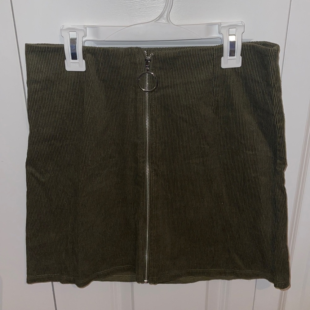 olive green skirt